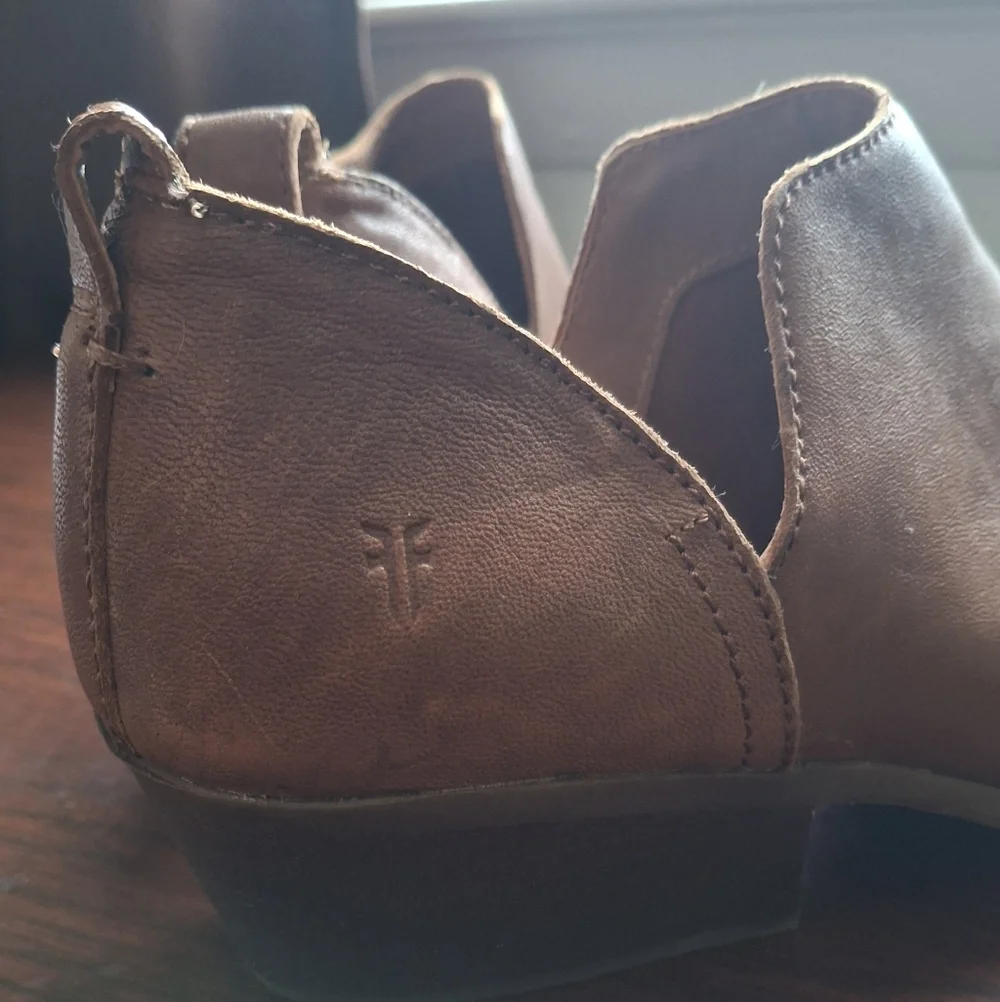 Frye "Rowan" Brown Leather Ankle Slip On Boots - Picture 5 of 13